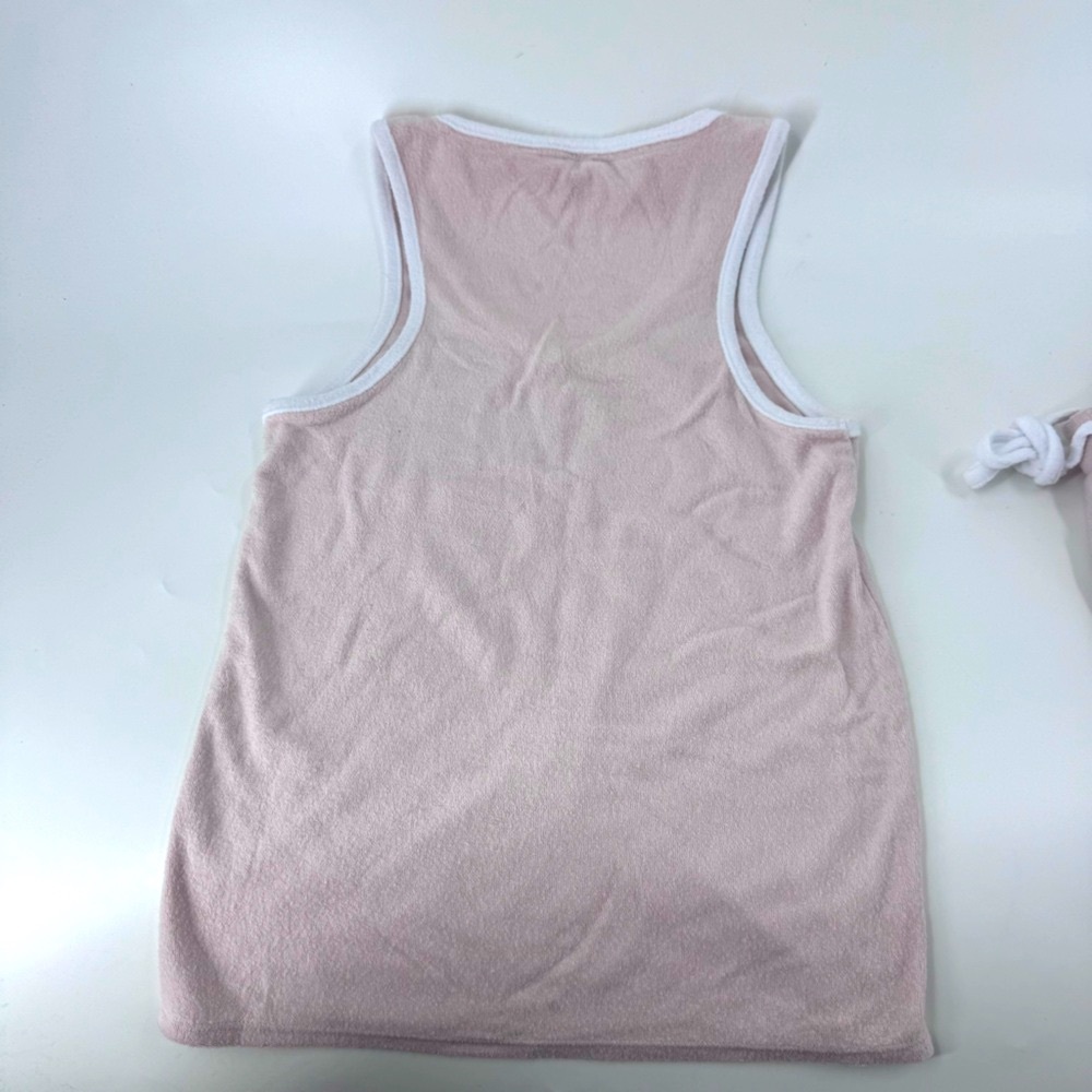 Lucky Brand 2 pc Pink Tank and shorts with White Trim - Terry cloth - Picture 5 of 11
